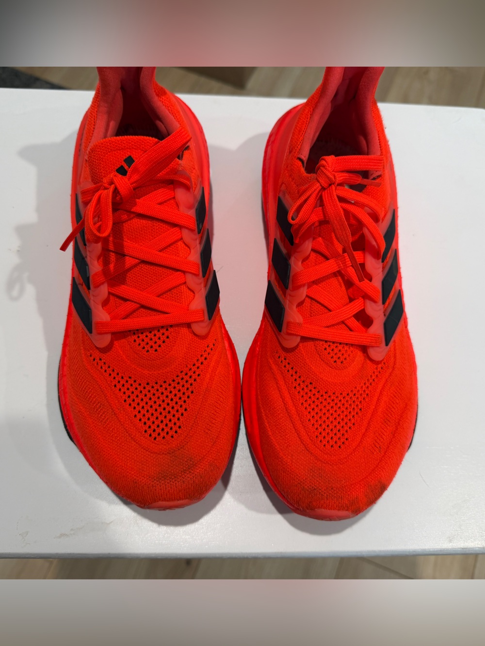 adidas Men's Athletic Shoes - Vibrant Red with Black Stripes